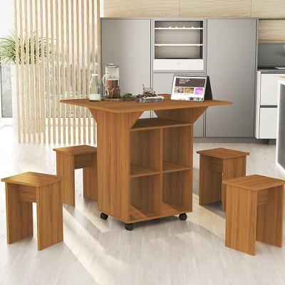 Mesa Dobrável Annie Com 4 Bancos Nature Nature