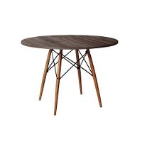 Mesa Eames Eiffel Redondo Tampo De Madeira 110Cm Amêndoa - Marrom - 3