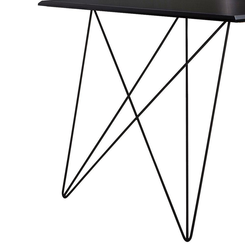 Mesa De Madeira Trama Plus Base Preta Com Tampo Preto 150 X 90 - New Green - Preto - 3