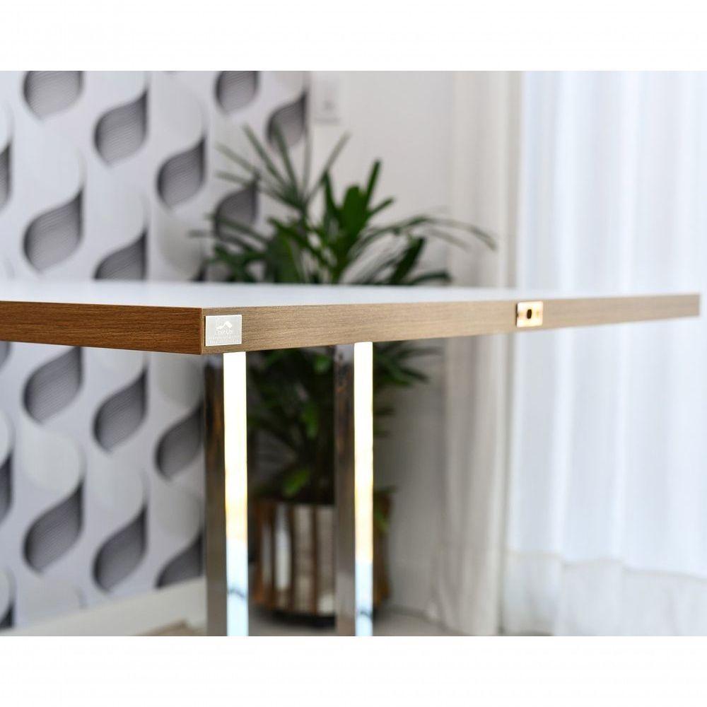 Mesa Dobrável Retrátil De Parede Inox 140x89 Branco/noronha - 4