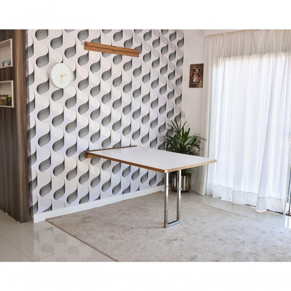 Mesa Dobrável Retrátil De Parede Inox 140x89 Branco/noronha - 7