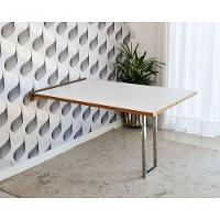 Mesa Dobrável Retrátil De Parede Inox 140x89 Branco/noronha - 1