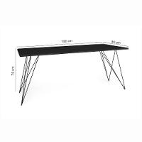 Mesa De Jantar Trama Plus Base Preta Com Tampo Preto 150 X 90 - New Green - Preto - 2