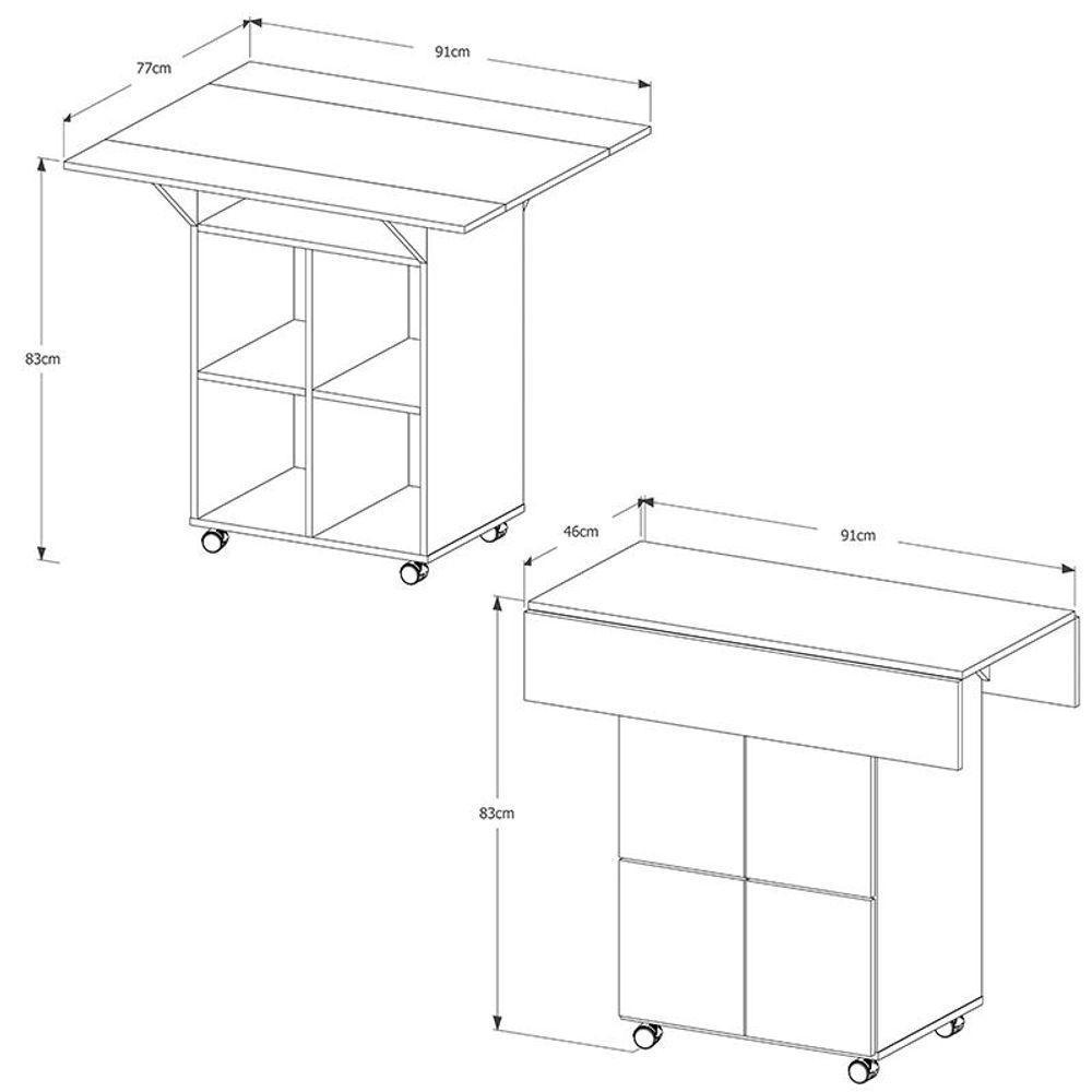 Mesa Dobrável Annie Com 4 Bancos Preto - 3