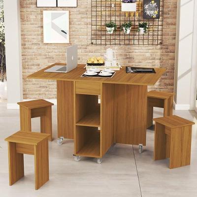 Mesa Dobrável Jade Com 4 Bancos Nature Nature