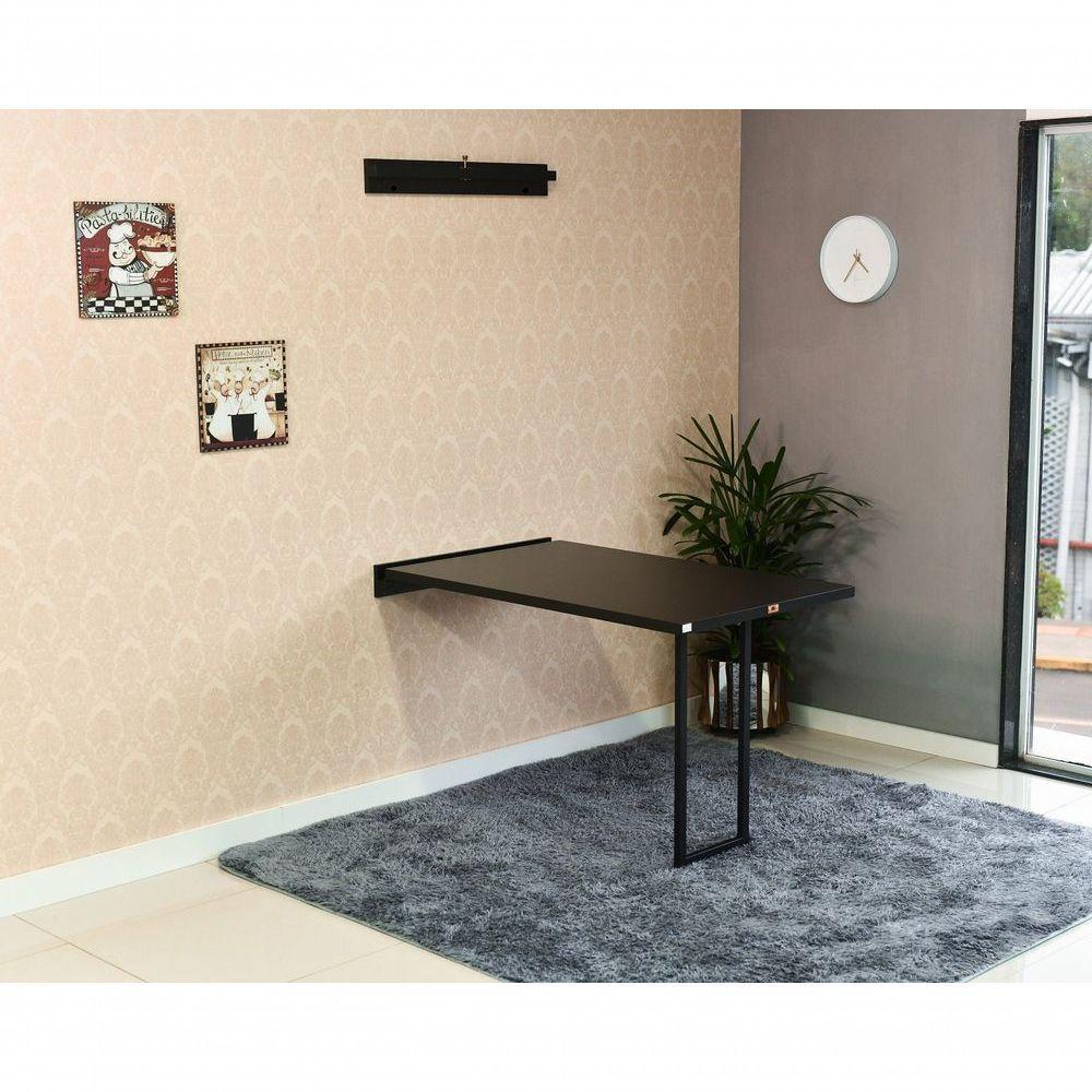 Mesa Dobrável Retrátil De Parede 120x75 Preto - 1