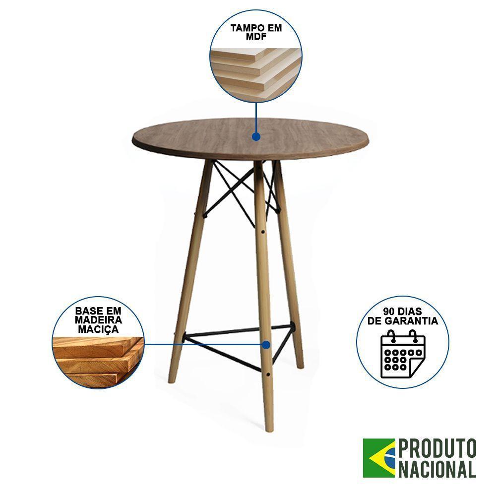Mesa Eames Eiffel Bistrô De Madeira 60Cm Amêndoa - 3