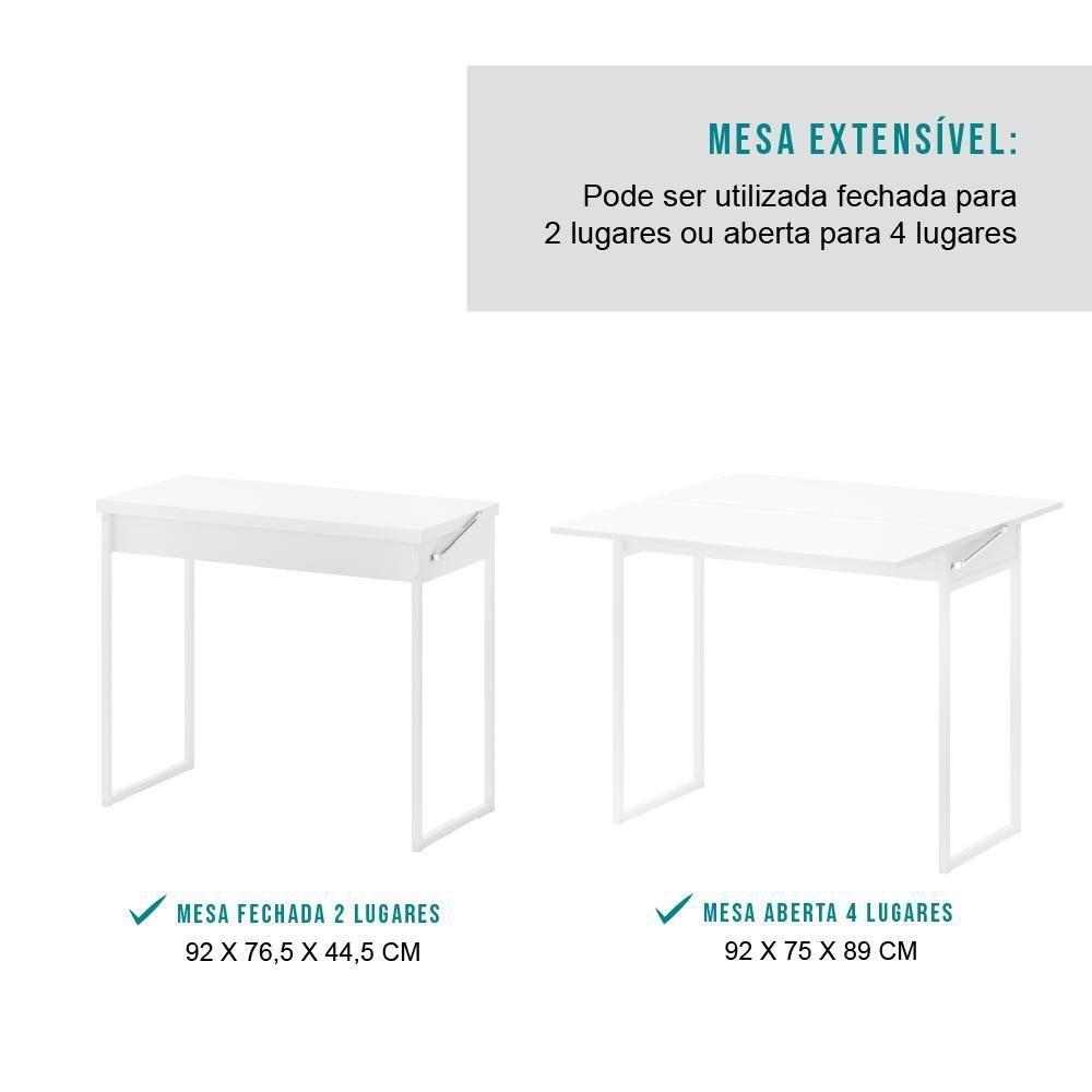 Mesa Dobrável Para Até 4 Lugares Branca Carraro - 4