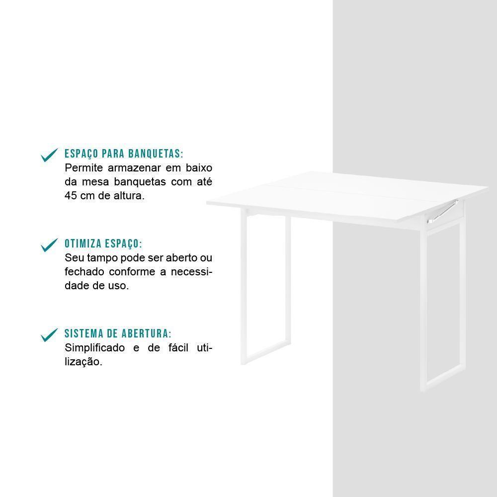 Mesa Dobrável Para Até 4 Lugares Branca Carraro - 6
