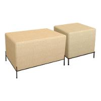 Conjunto Puff Barcelona E Puff Sevilha Bege/preto - Cor: Bege - 1