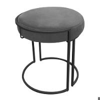 Kit 02 Puff Love Suede Base Preto Grafite - 5