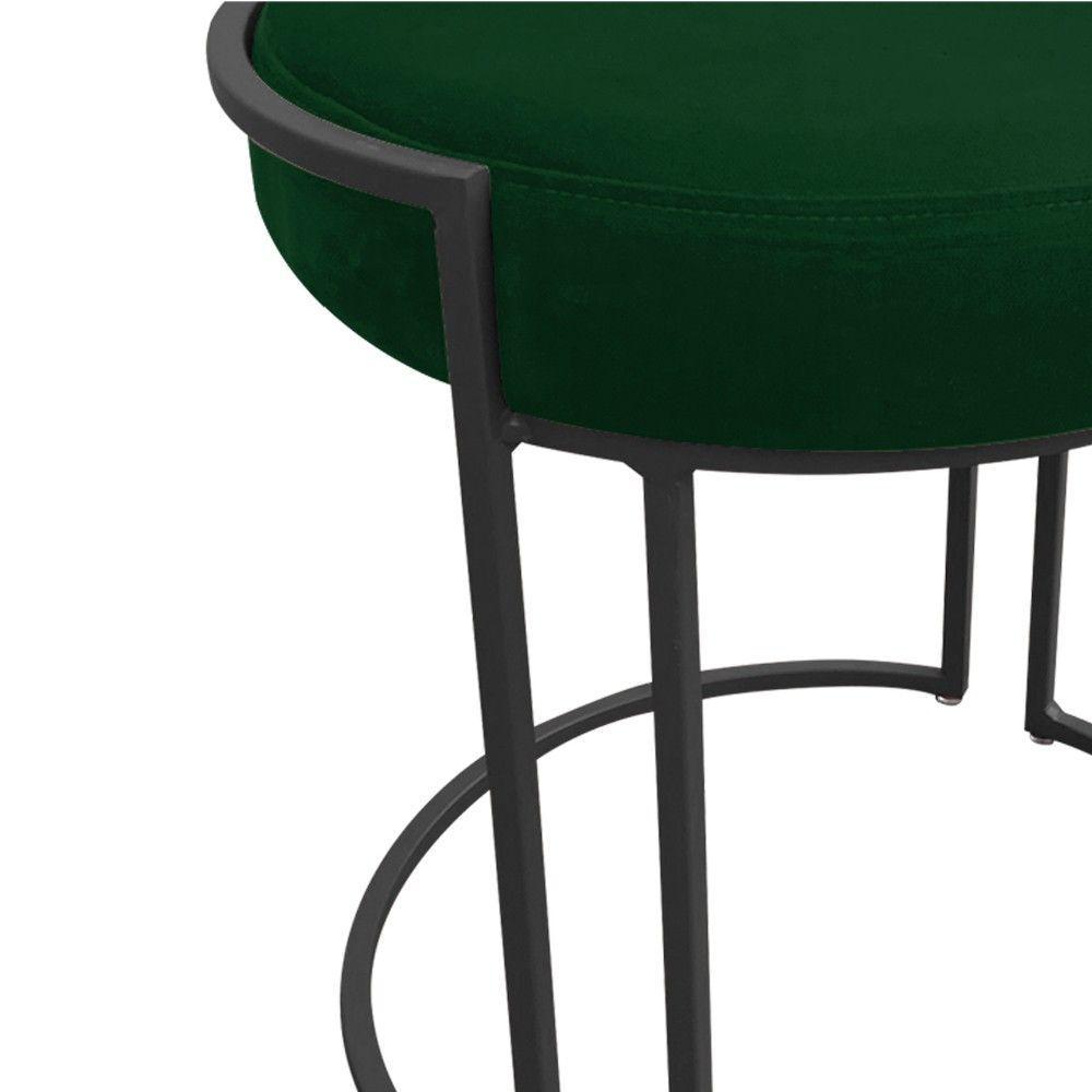 Kit 02 Puff Love Suede Base Preto Verde - 2