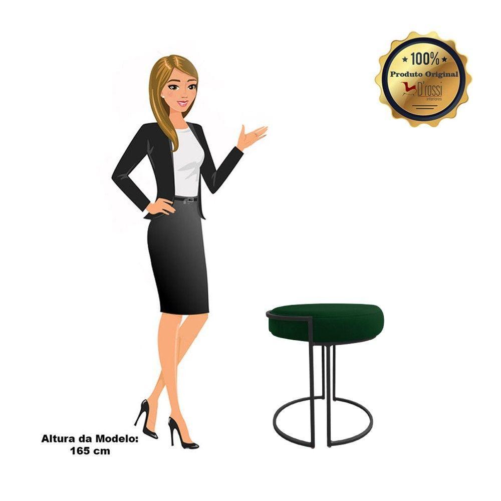 Kit 02 Puff Love Suede Base Preto Verde - 8