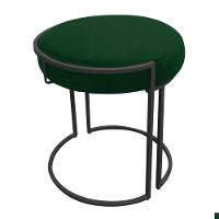 Kit 02 Puff Love Suede Base Preto Verde - 11