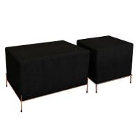Conjunto Puff Barcelona E Puff Sevilha Preto/cobre - Cor: Preto - 1
