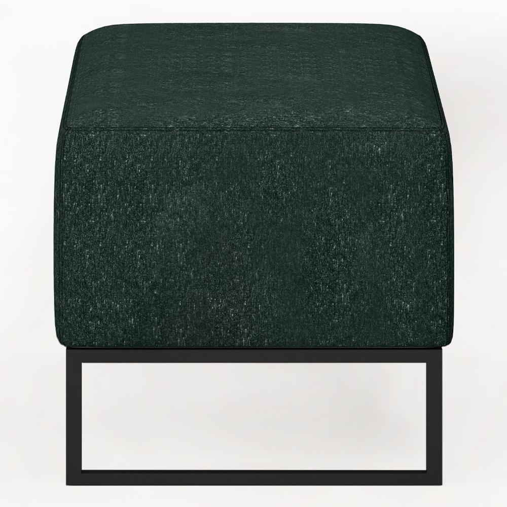 Kit 02 Puffs Cléo W01 Base Ferro 90 Cm Linho Verde Musgo - 2