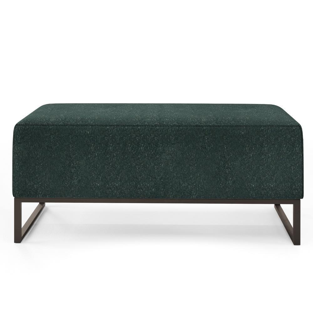 Kit 02 Puffs Cléo W01 Base Ferro 90 Cm Linho Verde Musgo - 4