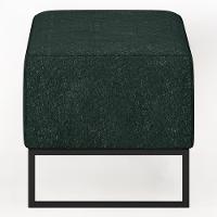 Kit 02 Puffs Cléo W01 Base Ferro 90 Cm Linho Verde Musgo