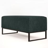 Kit 02 Puffs Cléo W01 Base Ferro 90 Cm Linho Verde Musgo - 5