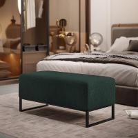 Kit 02 Puffs Cléo W01 Base Ferro 90 Cm Linho Verde Musgo - 12