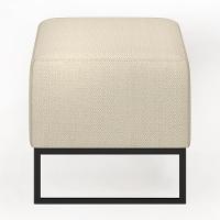 Kit 02 Puffs Cléo W01 Base Ferro 90 Cm Linho Champagne - 2