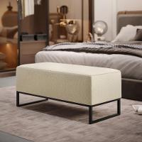 Kit 02 Puffs Cléo W01 Base Ferro 90 Cm Linho Champagne - 8