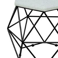 Kit 02 Puffs Aramado Preto Six L02 Linho Cinza - 7