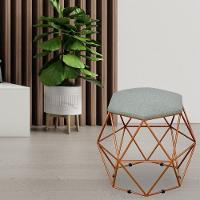 Kit 02 Puffs Aramado Bronze Six L02 Linho Cinza Escuro - 6