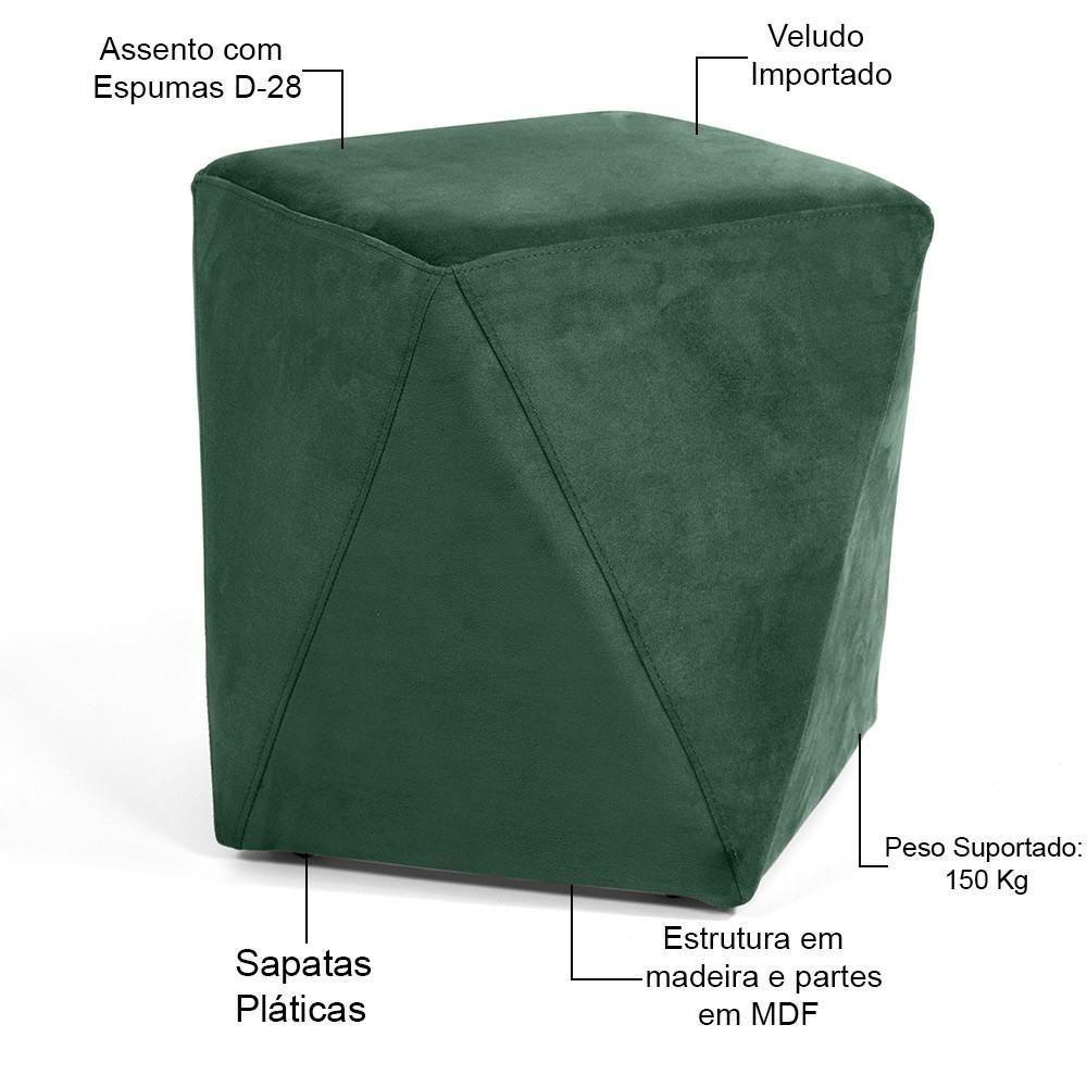 Kit 02 Puffs Ametista D02 Veludo Verde Musgo C-303 - 7