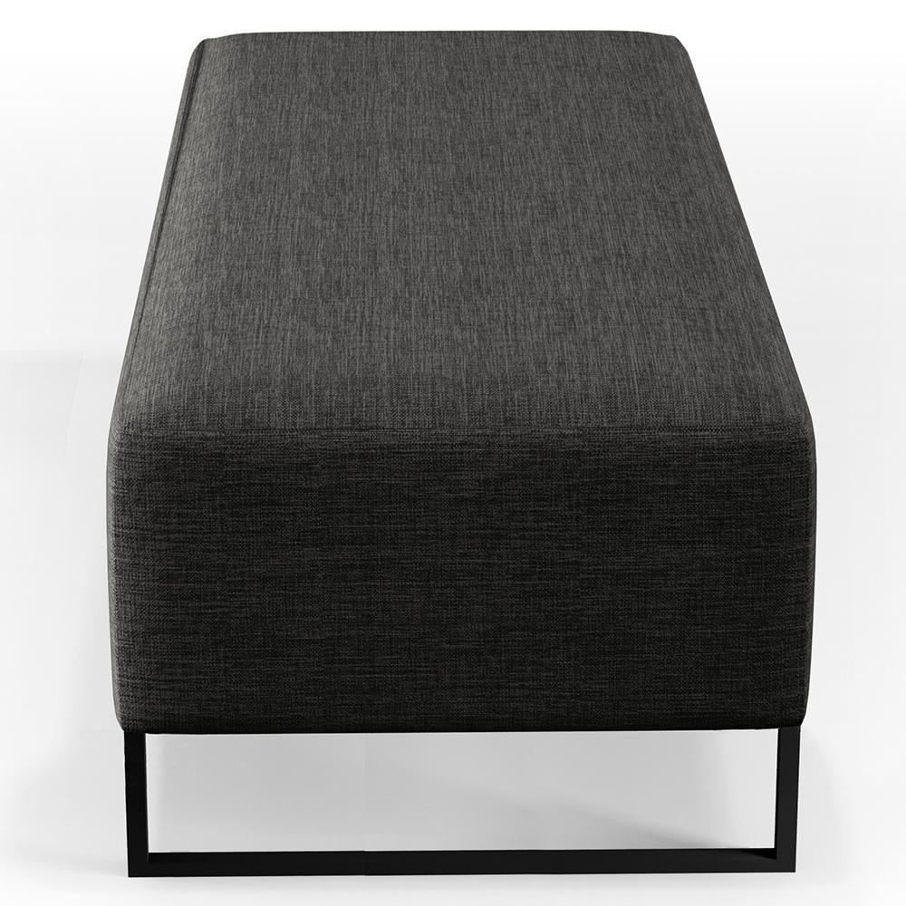 Kit 02 Puffs Bali W01 Base Ferro 120X50 Cm Cinza Escuro - 2