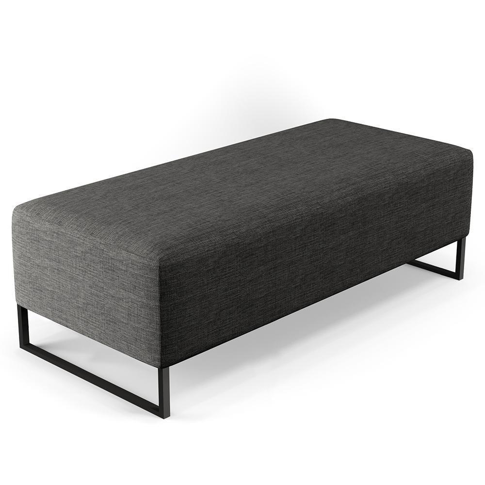 Kit 02 Puffs Bali W01 Base Ferro 120X50 Cm Cinza Escuro - 7