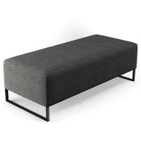 Kit 02 Puffs Bali W01 Base Ferro 120X50 Cm Cinza Escuro - 7