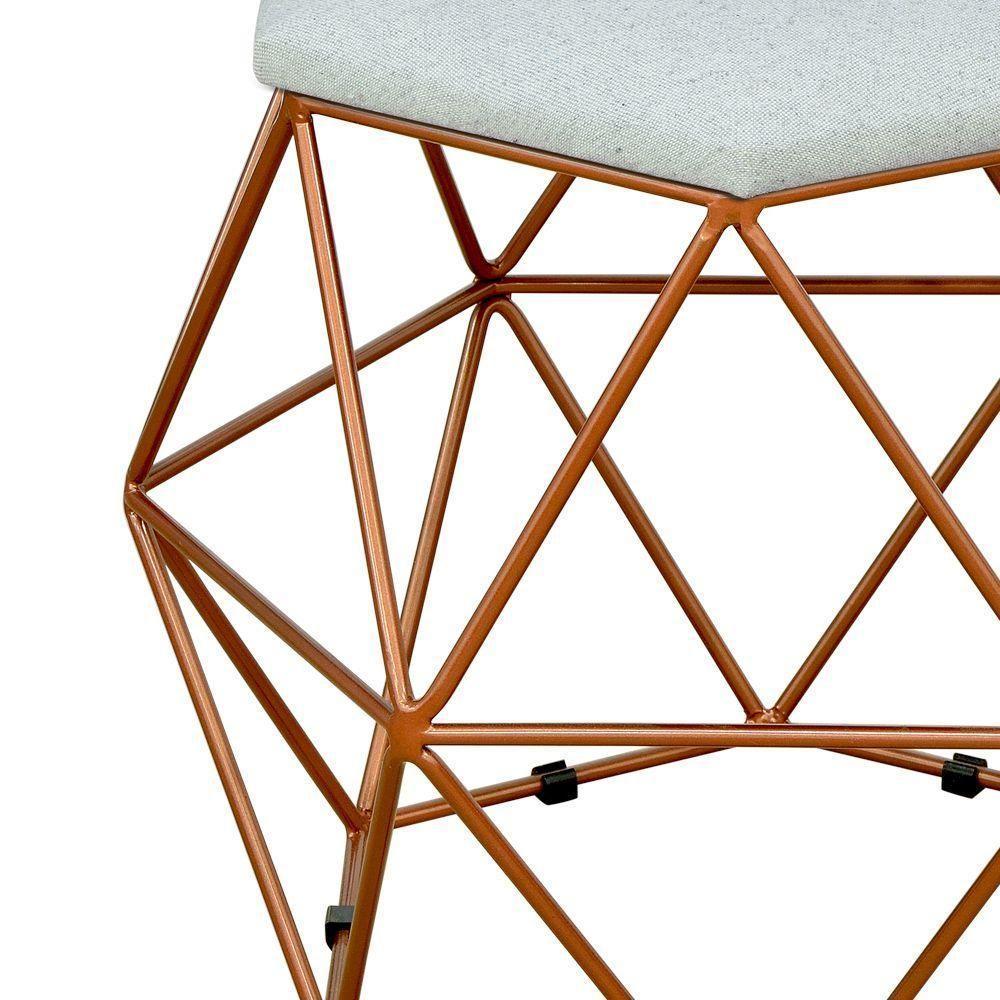 Kit 03 Puffs Aramado Bronze Six L02 Linho Cinza - 3