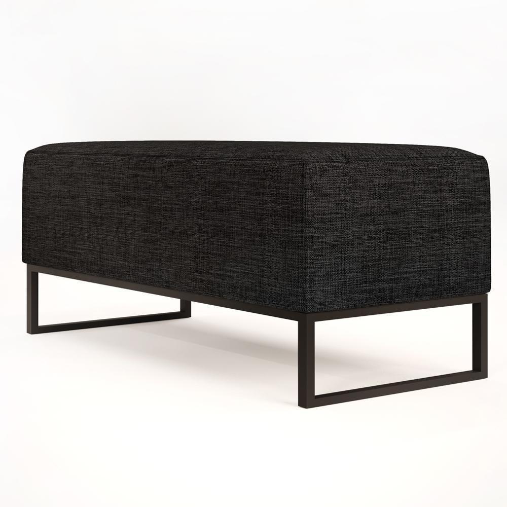 Kit 02 Puffs Cléo W01 Base De Ferro 90 Cm Linho Chumbo - 3