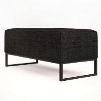 Kit 02 Puffs Cléo W01 Base De Ferro 90 Cm Linho Chumbo - 3