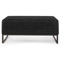 Kit 02 Puffs Cléo W01 Base De Ferro 90 Cm Linho Chumbo