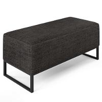 Kit 02 Puffs Cléo W01 Base De Ferro 90 Cm Linho Chumbo - 7