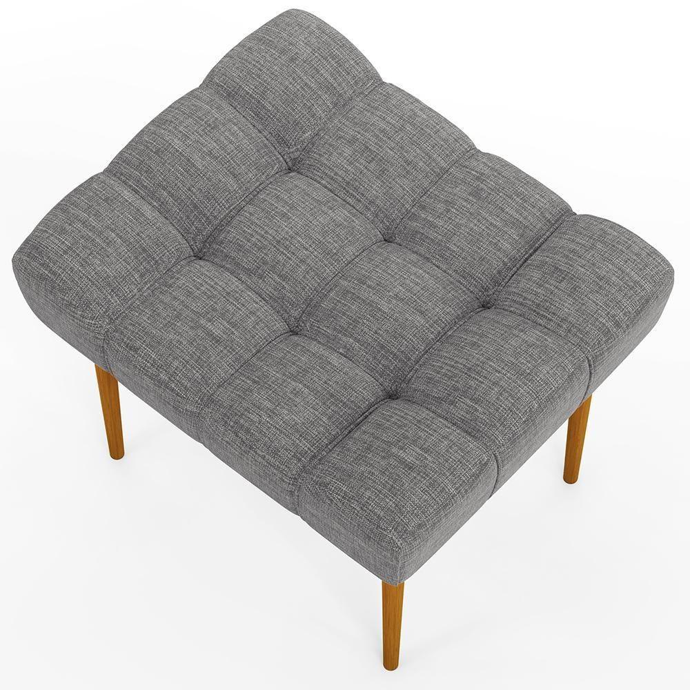 Kit 02 Puffs Requinte L02 Linho Cinza Escuro - 2