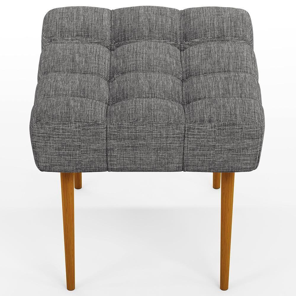 Kit 02 Puffs Requinte L02 Linho Cinza Escuro - 3