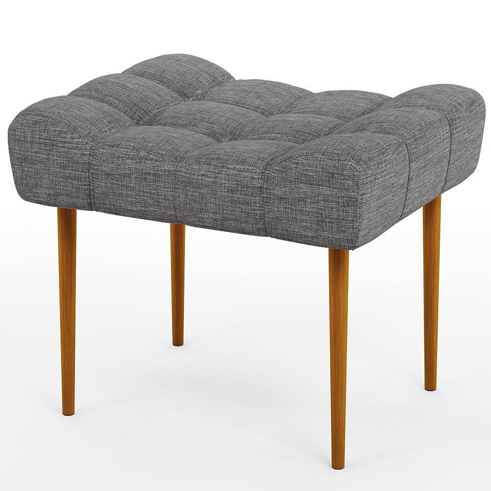 Kit 02 Puffs Requinte L02 Linho Cinza Escuro - 7