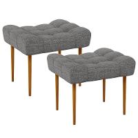 Kit 02 Puffs Requinte L02 Linho Cinza Escuro - 1