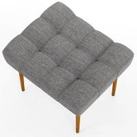 Kit 02 Puffs Requinte L02 Linho Cinza Escuro - 2