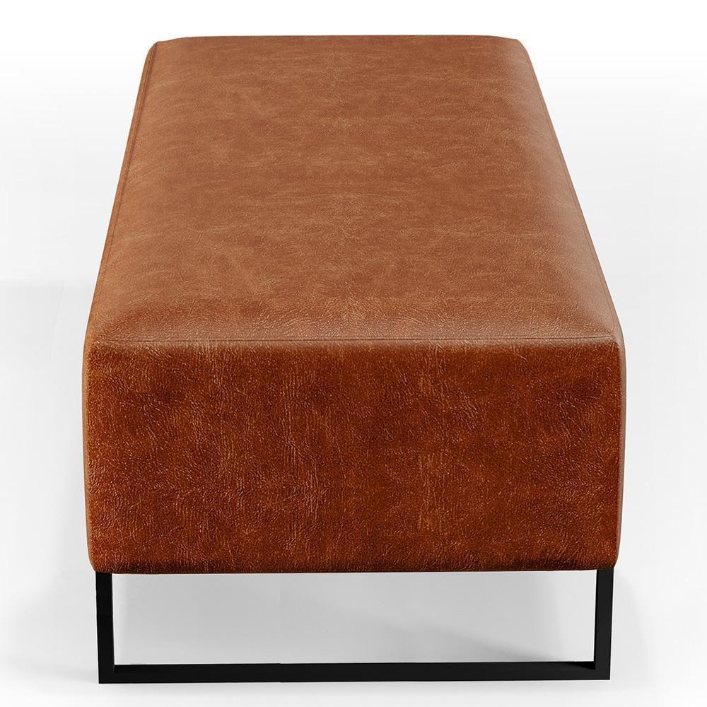 Kit 02 Puffs Decorativo Bali W01 Base Ferro 120X50 Cm Camel - 2