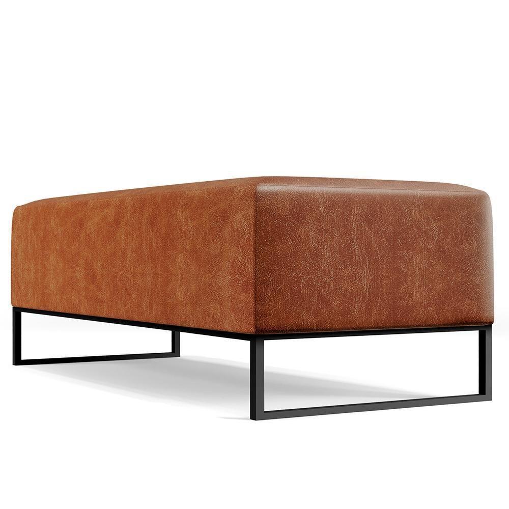 Kit 02 Puffs Decorativo Bali W01 Base Ferro 120X50 Cm Camel - 3