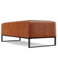 Kit 02 Puffs Decorativo Bali W01 Base Ferro 120X50 Cm Camel - 3