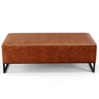 Kit 02 Puffs Decorativo Bali W01 Base Ferro 120X50 Cm Camel