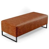 Kit 02 Puffs Decorativo Bali W01 Base Ferro 120X50 Cm Camel - 7