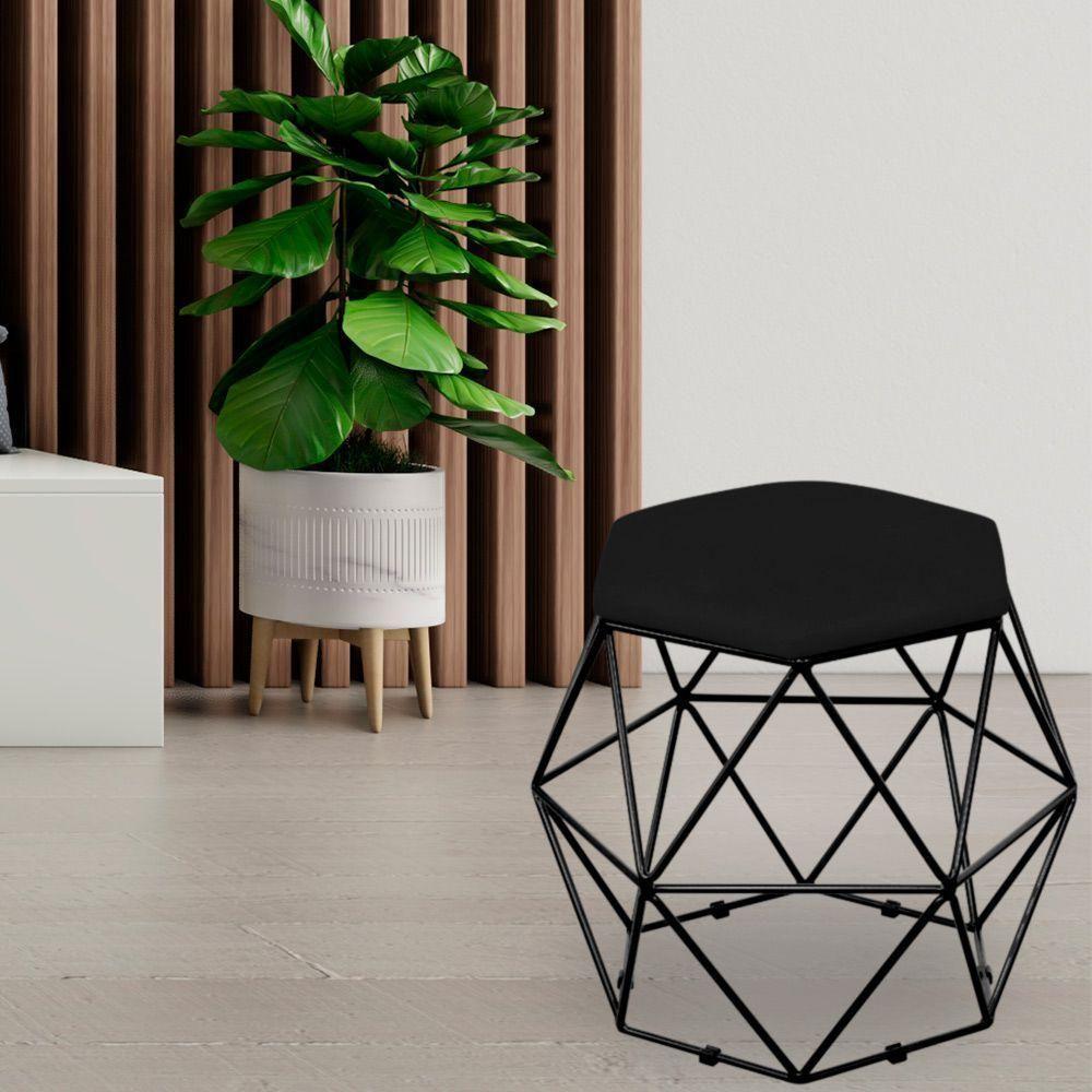 Kit 03 Puffs Aramado Preto Six L02 Suede Preto - 6