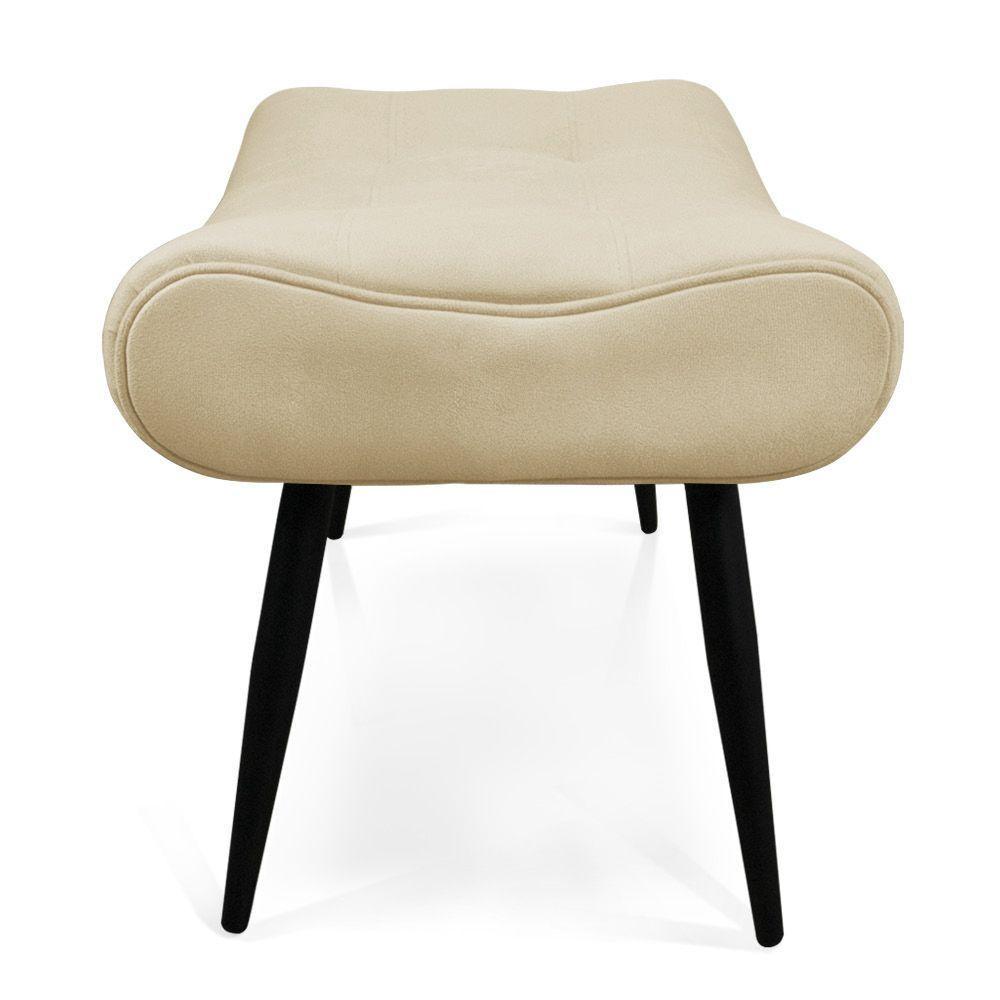 Kit 02 Puffs Sher Suede Bege Pés Palito De Ferro - D'Rossi - 3