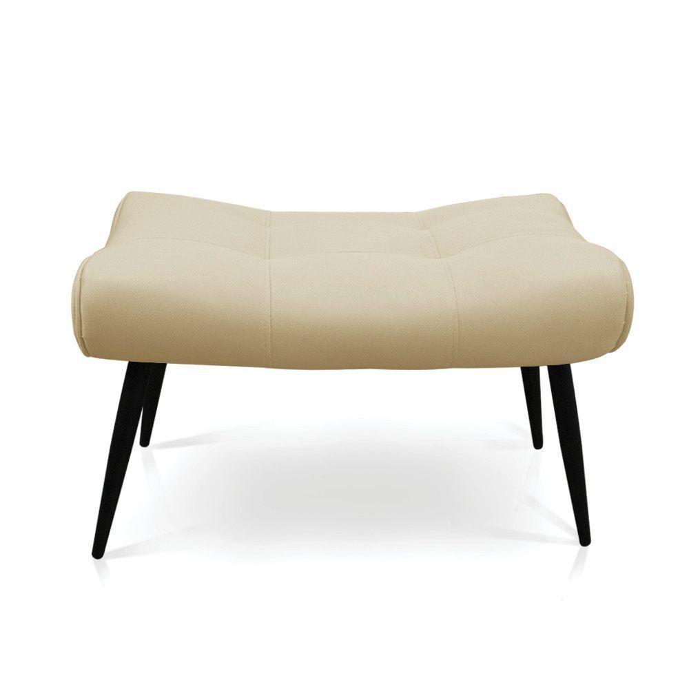 Kit 02 Puffs Sher Suede Bege Pés Palito De Ferro - D'Rossi - 4